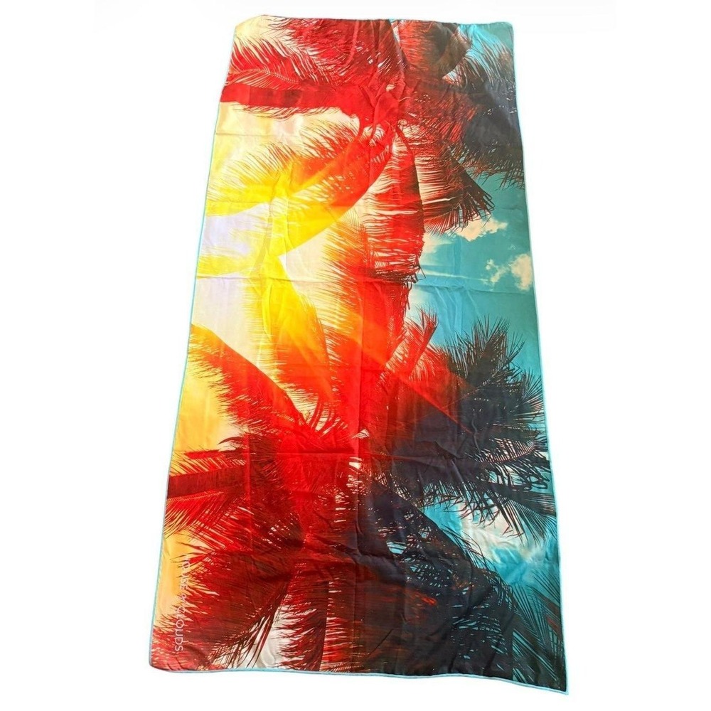 House of Clouds Microfiber Quick Dry Beach Towel Tropical Palm Tree Sunset